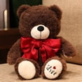 thumbnail image 1 of 40-80cm Kawaii Teddy Bear Plush Toy Stuffed Animal Soft Brown White Bear with Bow Doll Toys for Kids Girls Valentine Xmas Giftdark brown-red bow80cm Deng Xun unisex, 1 of 2