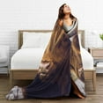 thumbnail image 5 of Kll Fleece Blanket Plush Throw Blanket Portrait Of Cow With Its Baby Cow,Soft Fuzzy Cozy Flannel Blanket For Couch Sofa Bed.(40"X30"), 5 of 9