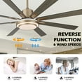 thumbnail image 6 of Chords Attic 72" 8-Blade Reversible Ceiling Fan with LED lights and Remote Control, 6-Speed, Timer Setting Quiet DC Motor, 6 of 11