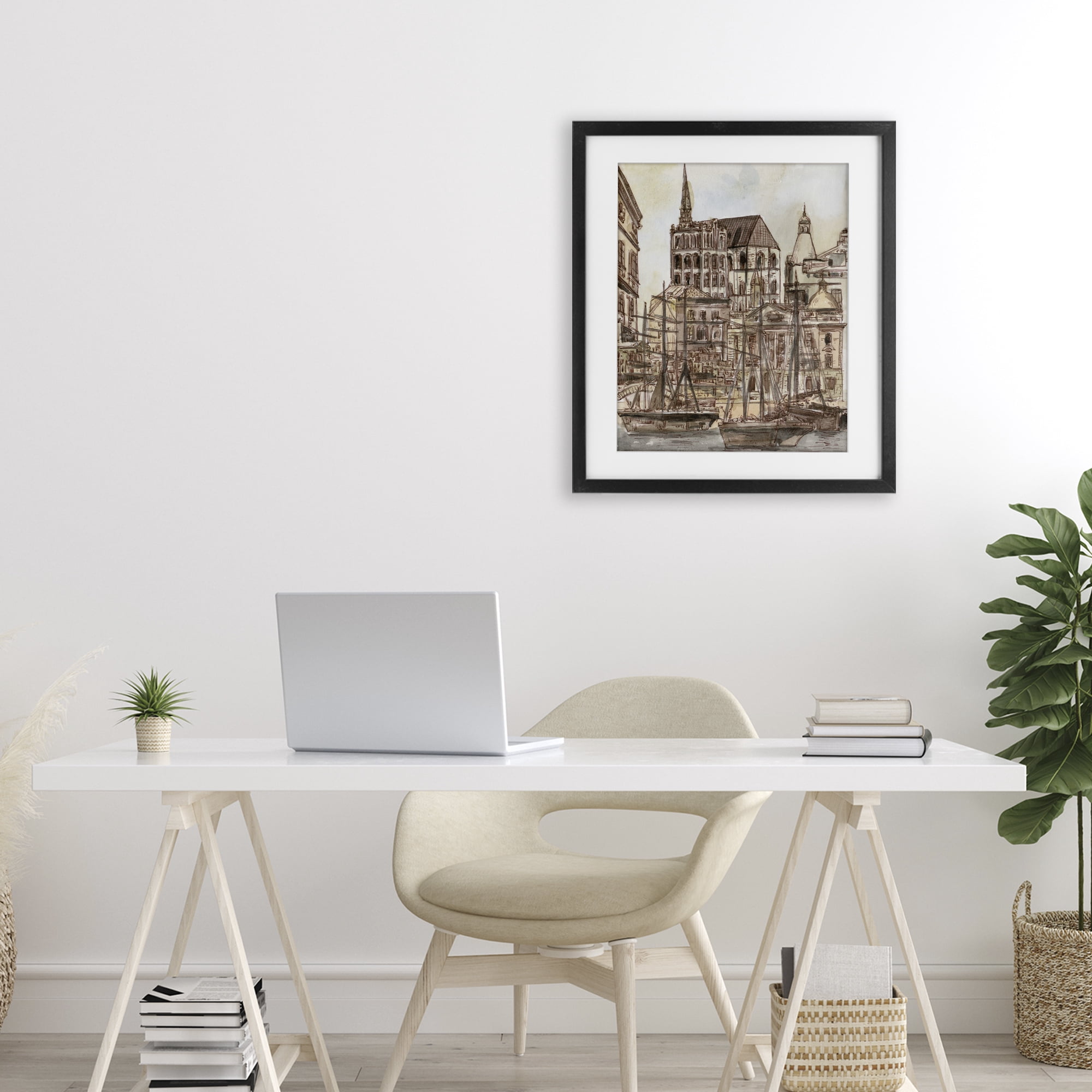 Stupell Industries Harbor of Salted Remnants Black Framed Print Under Glass, design by Melissa Wang