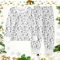 thumbnail image 2 of HNMKIU Long Sleeve Pajama Cozy Sleepwear Robes Comfortable Winter Sleep Outfit Christmas Pajamas for Girls Boys 01_White,4-5, 2 of 3