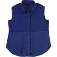 thumbnail image 1 of Camisa Abotonada para Mujer Alfani Azul Pequeña, 1 of 2