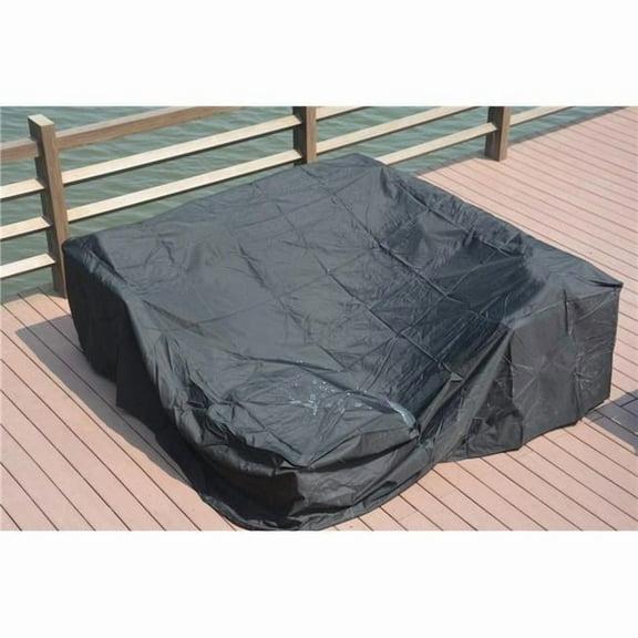 Direct Wicker RC-1402 Bambi Square Patio Dining & Sofa Set Cover, Black - 91 x 91 x 28 in.