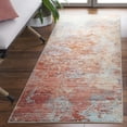 thumbnail image 2 of SAFAVIEH Tacoma Brian Abstract Machine Washable Runner Rug, Rust/Aqua, 2'6" x 6', 2 of 11