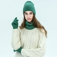thumbnail image 3 of Hat Scarf Gloves Set Classic Unisex Thermal Gloves Loop Scarf Ribbed Knit Cap, 3 of 10