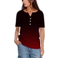 thumbnail image 2 of iHengLiXing Plus Size Womens Tops Dressy Casual Women's Casual Solid Color Medium Short Sleeve-Neck Top, 2 of 6