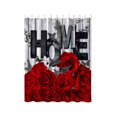 thumbnail image 1 of FOCUSNORM Jolis Rideaux de Douche pour Salle de Bain Imprimé de Lettres Motif Rose Transparence Forte Rideau de Douche Mode, 1 of 5