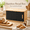 Black, variant on Bamboo Bread Box for Kitchen Countertop, Bread Storage Bin with Sliding Door, Wooden Handle, Compact Organizer for Loaves, Bagels, Pastries and Snacks, White