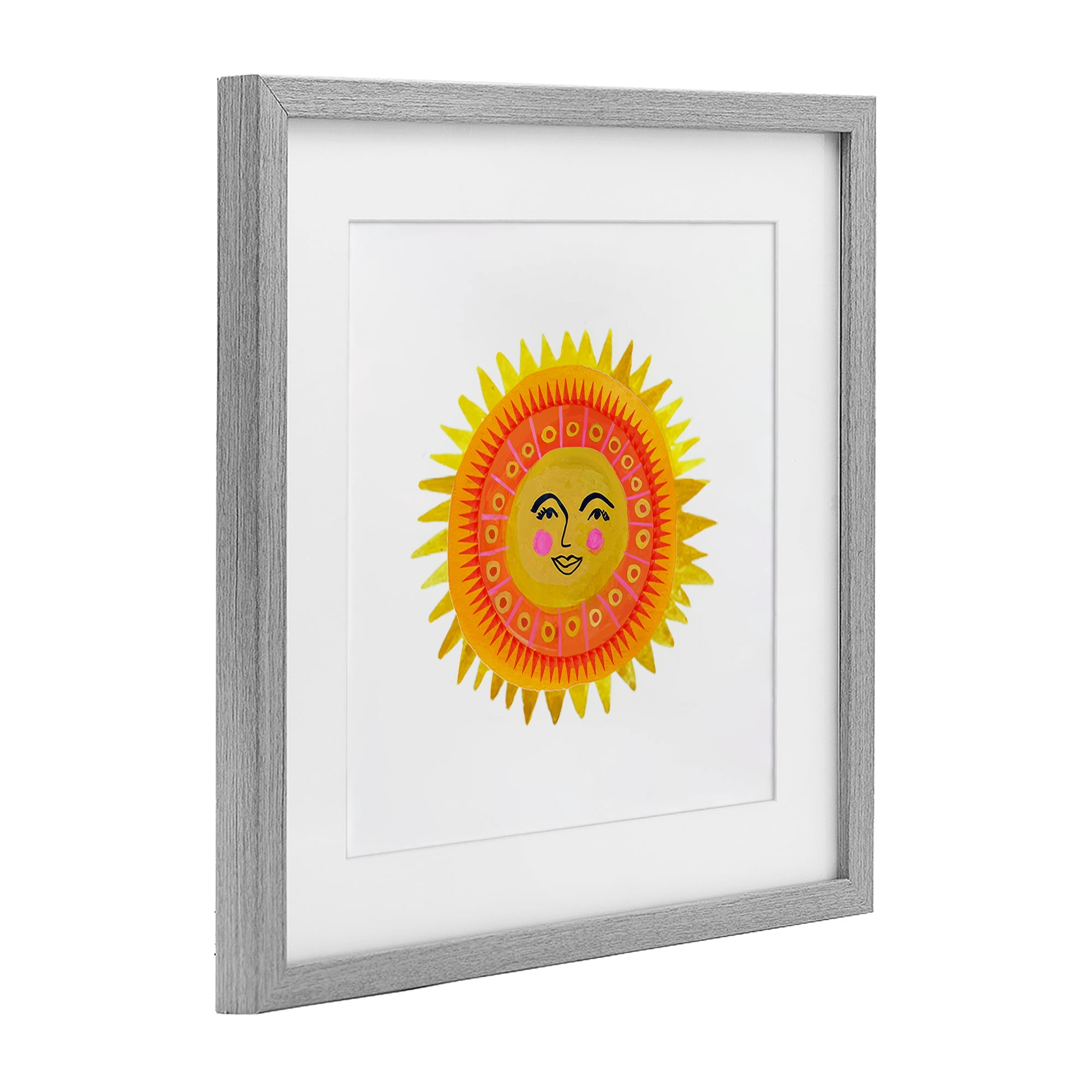 Stupell Industries Eccentric Bohemian Sun Gray Framed Print Under Glass, design by Katherine Herrell Studio