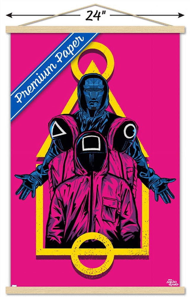 Netflix Squid Game - Masked Men Wall Poster with Magnetic Frame, 22.375" x 34"