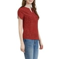 thumbnail image 4 of INSPIRE CHIC Women's Dots Printed V Neck Short Sleeve Work Office Blouse Top XL Red-1, 4 of 7