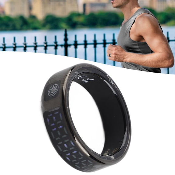 Brynna Rainproof SmartSmart Ring, Touch Screen IP68 Water Resistant Fitness Tracker Ring for Hiking Cycling Running Size 11Inner Diameter 20.6mm