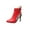 Red, variant on Fesfesfes Faux-Leather Boots for Women Winter Tassel Thick Heel High-heel Overshoes Mid-boots 4.5(35)