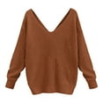 thumbnail image 4 of Gkeoshab Sweaters for Women Women's Oversized Sweaters 2025 Fall Outfits Trendy Crewneck Knit Fashion Pullover Tops Coffee XL, 4 of 4