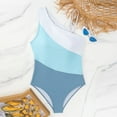 thumbnail image 6 of QHFBli Women's One Piece Swimsuit One Shoulder Bathing Suit Cutout Color Block Swimwear, 6 of 7