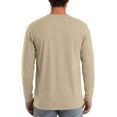 thumbnail image 4 of LNZGNM Long Sleeve Shirts for Men Casual Big and Tall Crew Neck Shirts Solid Plain Cotton Blend T-Shirt Lightweight Loose Fit Tee Shirts, Khaki L, 4 of 9