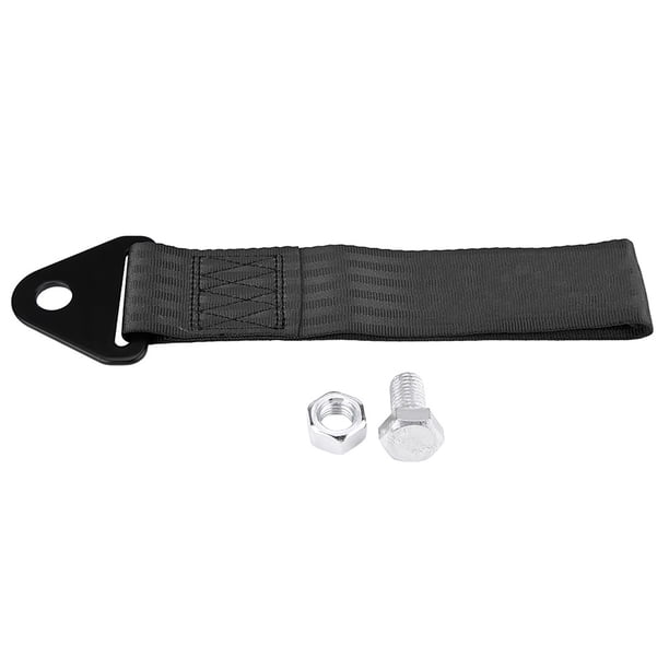 Correa de remolque Universal para coche de carreras, cuerda de remolque de alta resistencia para gancho de remolque para parachoques delantero y trasero, color negro Jadeshay A