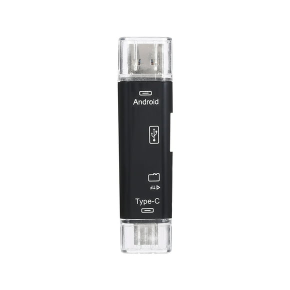 Yeacher 3 in 1 Type-C Card Reader Micro USB Type-C OTG Extension High Speed TF Memory Card Reader for PC Computer Phone Black