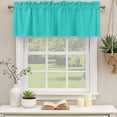 thumbnail image 2 of Turquoise Curtain Valances for Windows, Kitchen Valance Window Treatments Panel 2 Pack, Solid Color Farmhouse Turquoise Rod Pocket Short Curtains for Bathroom Bedroom 60 x 18 Inch, 2 of 8