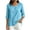 Sky Blue, variant on Kezqiaxn 3/4 Sleeve Tops for Women Pullover Crew Neck Loose Casual Shirts Business Dressy Work Blouses Summer Clothes