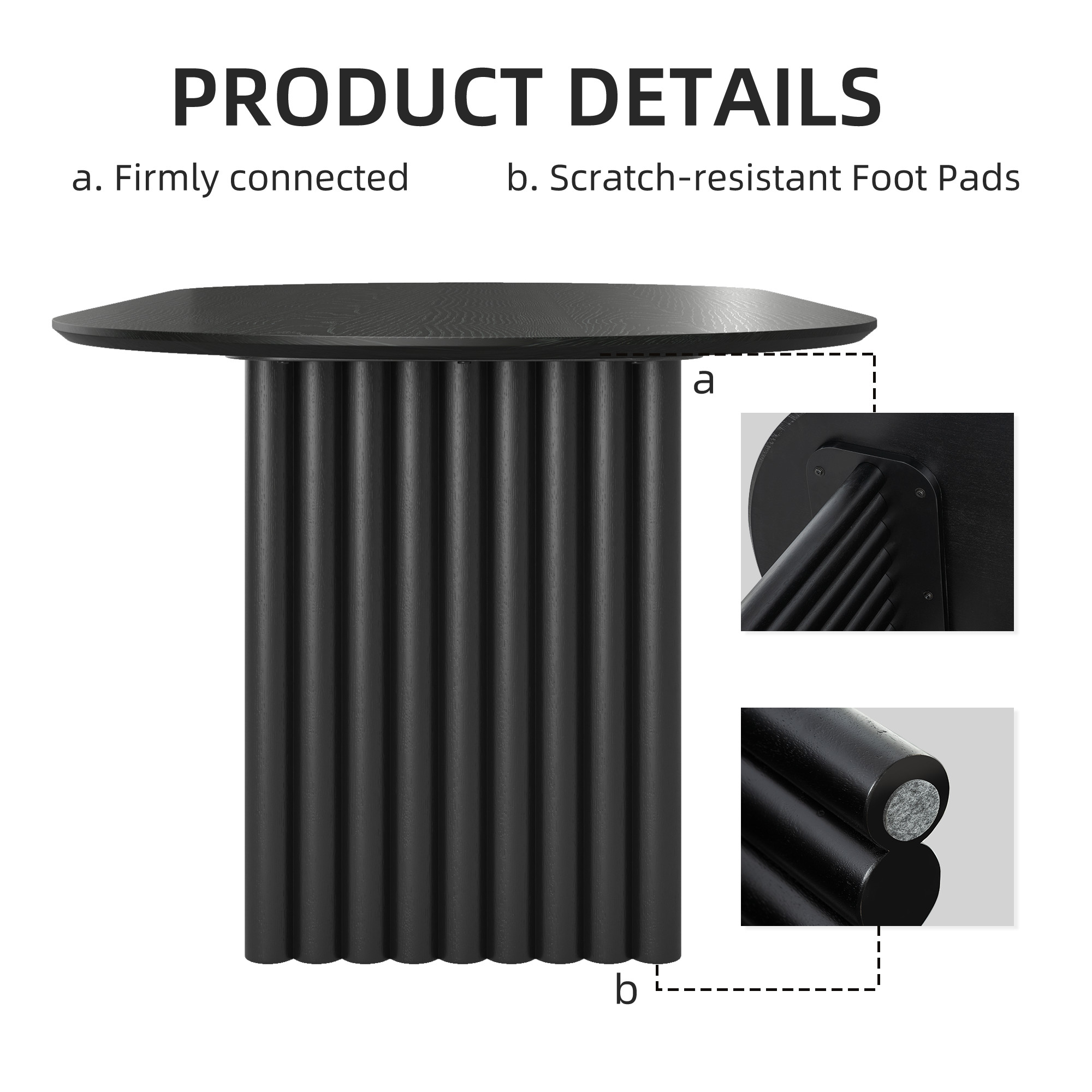 MAYEERTY 31x16 Modern Oval Extendable Dining Table with metal leg,Black