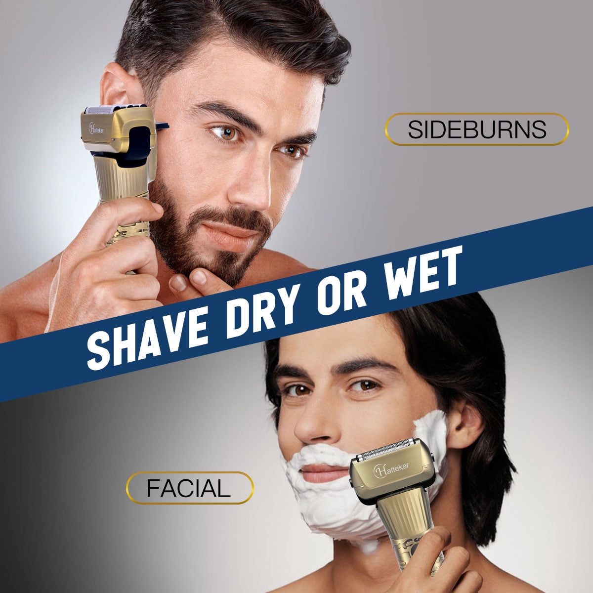 Men's Foil Shaver SURKER 2-in-1 Beard Trimmer Set  Dual-purpose wet and dry