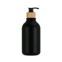Back To School!Black Soap Dispenser Set,2 Pack Hand Soap Dispenser Bathroom with Bamboo Pump,Plastic Hand and Dish Dispenser Set for Kitchen,Refillable Liquid Soap and Lotion Dispensers Bottle