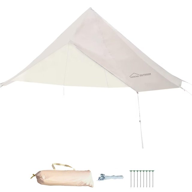 DANCHEL OUTDOOR Lona impermeable para 4 estaciones para tienda de campaña yurta, cubierta protectora portátil para tienda de campaña, toldo protector para B5, tienda de campaña con campana de 16,4 pie