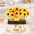 thumbnail image 4 of Centro de mesa para decoración de mesa, girasoles BLEUM CADE, con bandeja de madera, 4 of 8