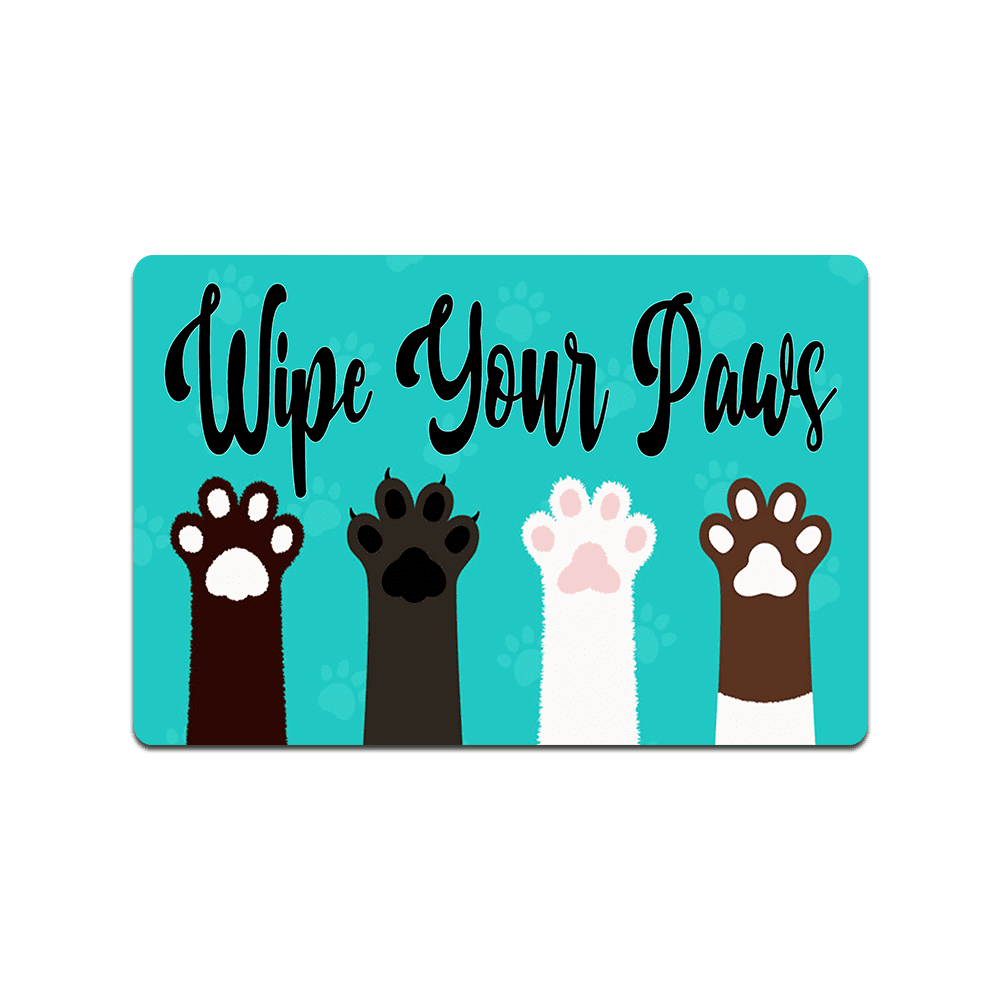 Cartoon Wipe Your Paws Doormat Funny Doormat Home and Office