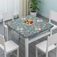 thumbnail image 3 of Square Tablecloth with Elastic Edges 34 * 34 Inch Pioneer Waterproof Flowers Table Cover Washable Indoor and Outdoor for Party Kitchen Dinner Banquet Patio Picnic, 3 of 6
