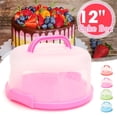 thumbnail image 3 of Travelwant Elements Round Cake Carrier for Cake Portable Cake Stands Two Sided Cake Box With Handle Fashionable Base Doubles as Five Section Serving Tray Container Holds Pies, 3 of 8