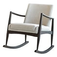 thumbnail image 2 of Sebastian Solid Back Upholstered Rocking Chair Beige and Walnut, 2 of 2
