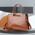 thumbnail image 4 of Bolso bandolera de gran capacidad para mujer, bolso tipo cartera de PU, bolso cruzado con patrón de cocodrilo, 4 of 6