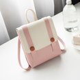 thumbnail image 1 of Mochila de estilo japonés para mujer, bolso de hombro pequeño impermeable, textura de PU, botones Retro, decoración de Color caramelo, nuevopink Fivean unisex, 1 of 1