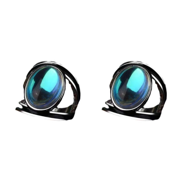 Minnieouse Anillo único de piedra lunar estilo retro accesorio de moda unisex regalos de anillo vintage para mujer y hombre negro 6 negro seis 2Conjunto