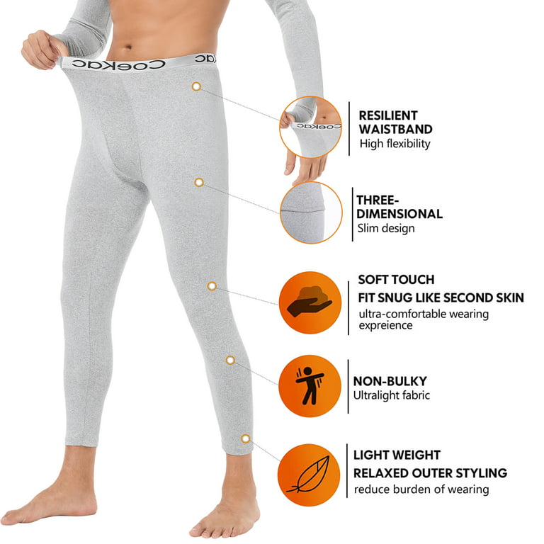 Mens Thermal Underwear Set Winter Sport Long Johns Base Layer for