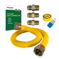 thumbnail image 1 of PROCURU Kit de Connecteur Flexible à Gaz 5/8 Pouces OD x 18 Pouces pour Cuisinière, Four, Acier Inoxydable Résistant aux Intempéries avec Revêtement de Protection, 1 of 4