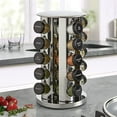 thumbnail image 6 of 20 Jar Revolving Countertop Spice Rack with Spices Included, FREE Spice Refills for 5 Years, Polished Stainless Steel with Black Caps, 30020, 6 of 8