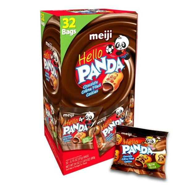 Meiji Hello Panda Chocolate Creme Filled Cookies 32Count 0.72 Oz Bags
