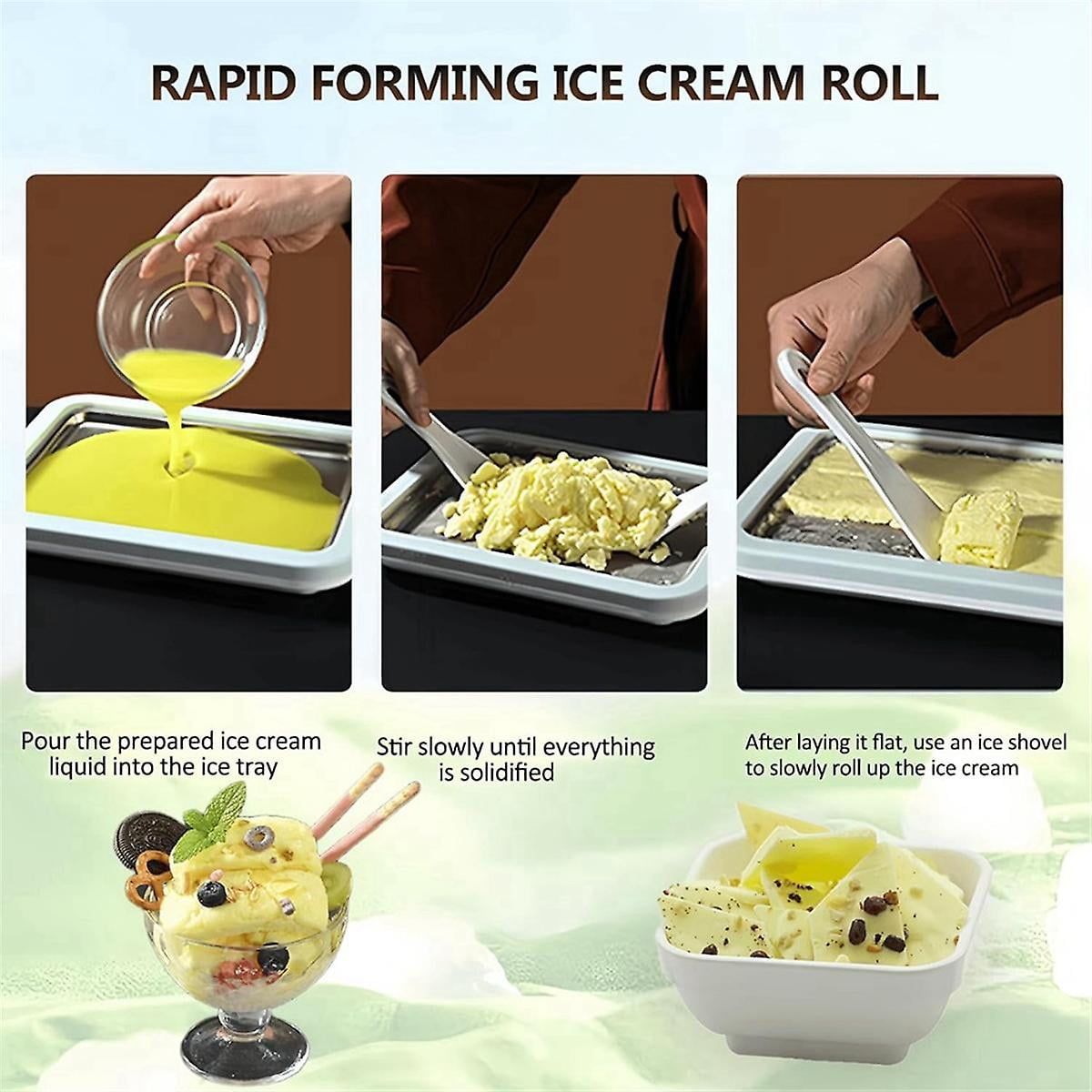 Instant Ice Cream Maker homemade Diy Ice Cream freeze Yogurt Rolls food Grade Stainless Steel Ice Cream Roll Machine