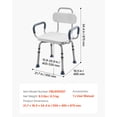 thumbnail image 6 of VEVOR Swivel Shower Chair with Arms and Back, 400 lbs Heavy Duty Bench Seat for Inside Shower Stall and Bathtub, Height Adjustable Bathroom Bath Tub Seat for Adults, Seniors, Elderly and Disabled, 6 of 9