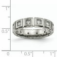 thumbnail image 3 of Titanium Brushed/Polished Grooved Cubic Zirconia Ring, 3 of 3