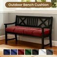 thumbnail image 5 of ROFIELTY Patio Bench Cushion, Thick High-Density Foam Outdoor Seat Pad, Fade-Resistant Rectangular Replacement Cushion for Porch & Deck, Dark Red, 45" x 16", 5 of 6