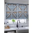 thumbnail image 5 of Sheer Curtains 45 Inch Length, Farmhouse Wood Grain Semi Sheer Curtains Light Filtering Window Treatment, Vintage Country Barn Gate Textured Privacy Voile Drapes for Living Room Bedroom 52x45 Inch, 5 of 7