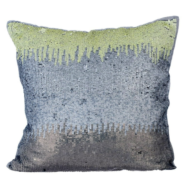 The HomeCentric Decorative Pillow Sham Euro Pillow Sham Decorative Silver Euro Pillowcases 26x26 inch 65x65 cm Silk Euro Pillow Cases Ombre Modern European
