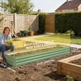 thumbnail image 3 of Outsunny 8x2x1ft Raised Garden Bed Large Galvanized Elevated Planter Box, 3 of 10