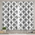 thumbnail image 2 of Ambesonne Fleur De Lis Valance & Curtain, Western Baroque, 55"x24", Black White, 2 of 6