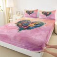 thumbnail image 3 of jejeloiu Colorful Botanical Flower Twin Sheet Sets,Cute Floral Blossom Bedding For Girls Kids 3pcs, 3 of 7