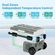 Alpicool Car Refrigerator 52 qt Portable Fridge, Independent Control Portable Refrigerator Dual Zone with APP, 12V Refrigerator Rapid Cooling -4℉ to 68℉ RV Fridge Electric Cooler for Outdoor
